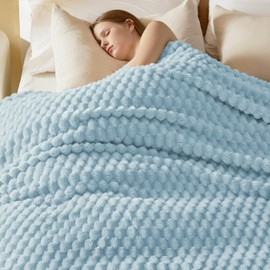 Bedsure King Size Blanket for Bed - Super Soft, Cozy Blankets for Women, Cute Large Fleece Gifts for Girls, Dream Blue, 108x90 Inches