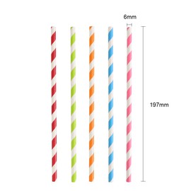 Vicloon Straws Paper, Drinking Straw Biodegradable Recyclable, Party Straw for Birthday, Wedding, Christmas, 5 Colors 100Pcs Rainbow Straws
