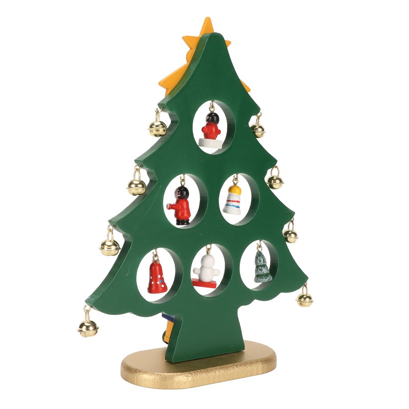 Wooden Christmas Tree Desktop Ornament Shatterproof Safe Eco Friendly Wooden