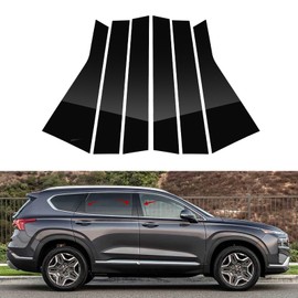 LANZMYAN PC Door Window B Pillar Post Trim for Hyundai Santa Fe 2019-2023