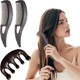 KUMSODE 3pcs Schuppenkamm, Läusekamm Hohler Zahnkopf Energie-Massage Haarkamm mit Griff Haarkamm für Schuppen Bessere Haarqualität Kopfhautkamm für Frauen Männer Entfernung von Schuppen und Schmutz
