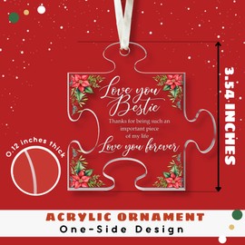 Best Friend Christmas Ornaments - Gifts for Friends Female - Friendship Gifts, Bestie Gifts - Friendship Christmas Ornament, Besties Forever Ornament - Acrylic Friends Christmas Ornament 2024