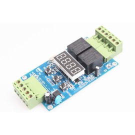 NOYITO 2-Channel Programmable Time Relay Module Dual Relays Triggered in Turn or Individually 2-Channel 0-99.9V Voltage Detection Control Board Cyclic Timing On Off (24V)