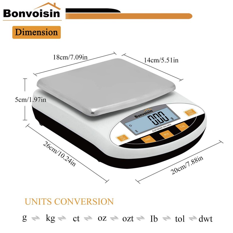 Bonvoisin Lab Scale 5000gx0.01g Digital Precision Analytical Balance 10mg High