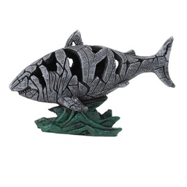 Shark Sculpture Hollowed Waterproof Resin Durable 7.3in Long 4.5in Wide Shark Statue for Table Shelf Decoration