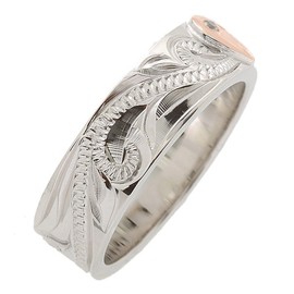 [BreezyIsland] Hawaiian Jewelry Ring, Women's Ring, Pink G Heart, Silver 925, Sterling Silver