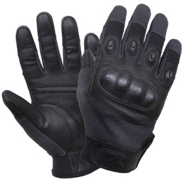 Rothco Carbon Fiber Hard Knuckle Cut/Fire Resistant Tactical Gloves, Black, S