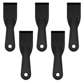 BOHUIZ 5 PCS Plastic Putty Knife, 2 Inch Flexible Plastic Paint Scraper Tool for Taping Drywall Wall Painting Putty Knives Set Spreader Spackle Tool for Spackling Patching Flexible Putty Knife, Black