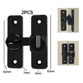 Jiavlyx 2 StückKlein Schiebetür Schloss, 90/180°Grad Schiebetür Schloss, Riegelschloss Schiebetürschloss,Sicherheitstürriegel,für Schlafzimmer, Badezimmer, Fenster, Tür, Schiebetür, Riegelschloss