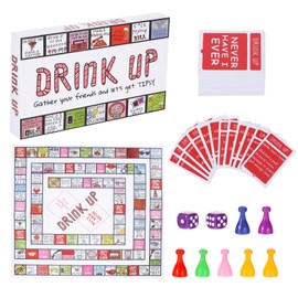 Qiuruoo Drinking Games for Adults & Families - Funny, Easy to Play，Adult Tipsy Drinking Board Game Suitable for Girls Night Out、Bachelorette Parties and Couples（Age 21+, 2-8 Players）