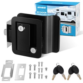 Kohree Upgraded RV Door Lock Replacement with Paddle Deadbolt, 100% Zinc Alloy, Camper Door Handle Latch, RV Enclosed Travel Trailer Entry Door Lock with Keys for Camper Horse Trailer Cargo, Black