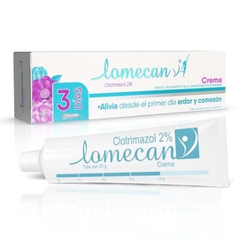 LOMECAN V Crema para el tratamiento de la Candidiasis Vulvovaginal, Alivia desde el primer día ardor y comezón, Contiene 3 aplicadores y tubo con 20g