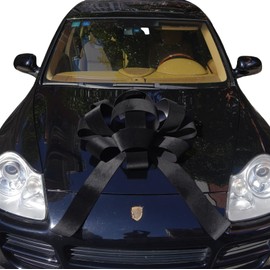 30" Blue Giant Car Bow | 30" Red Velvet Car Bow - Big Car Bow with Non Scratch Magnet Base, Weather Resistant and Waterproof Vinyl Magnetic Car Bow (1 Pack)