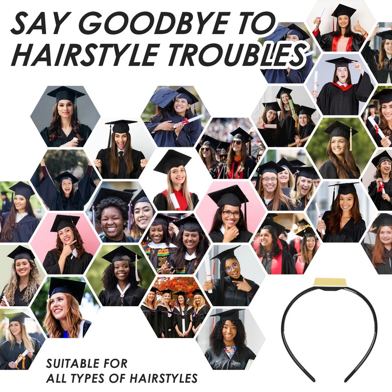 KHG 2 Pack Graduation Cap Headband, Grad Cap Headband Insert