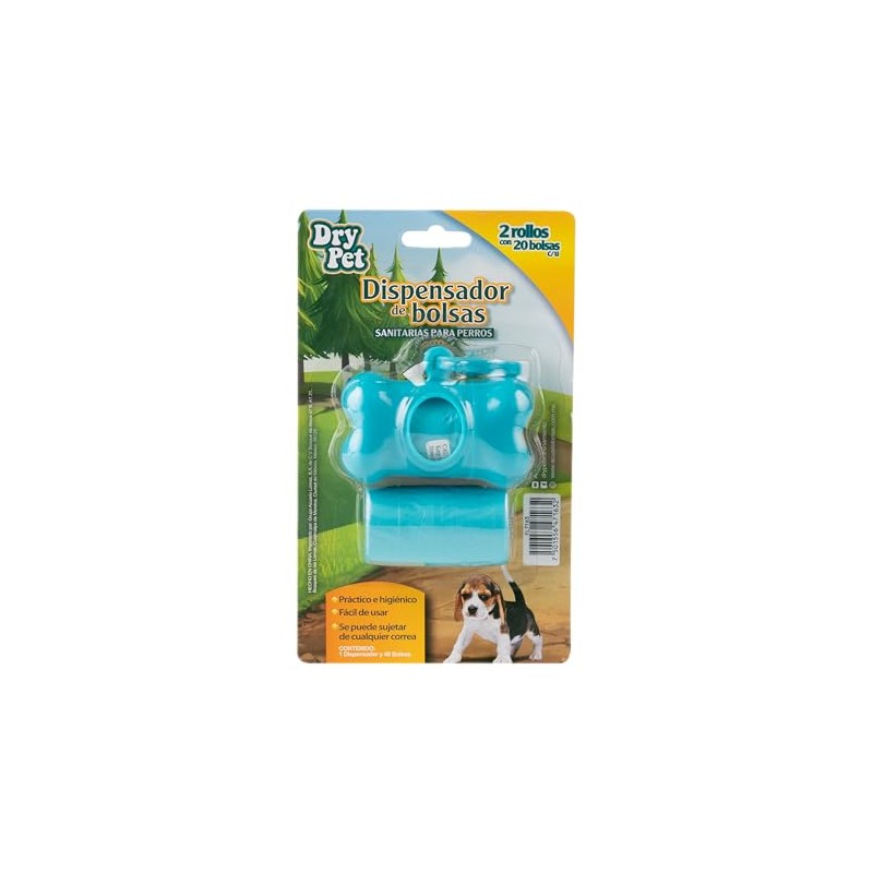 DISPENSADOR C/BOLSAS SANITARIAS DRY PET - 40 PZ