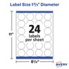 Avery White High Visibility Round Labels with Sure Feed, Permanent,