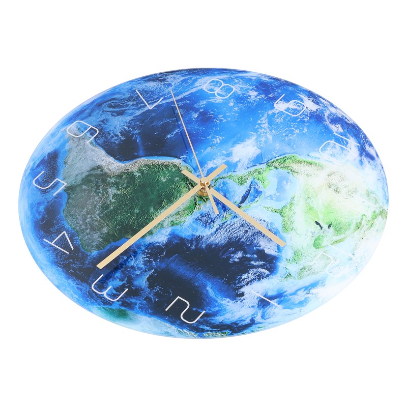 Earth Wall Clock Acrylic Silent Movement Accurate Cutting Stable Non