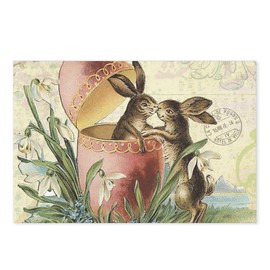 CafePress Vintage French Easter Bunnies In Egg Postcards (Pa Postcards (Package of 8), 6"x4" Printed Note Card