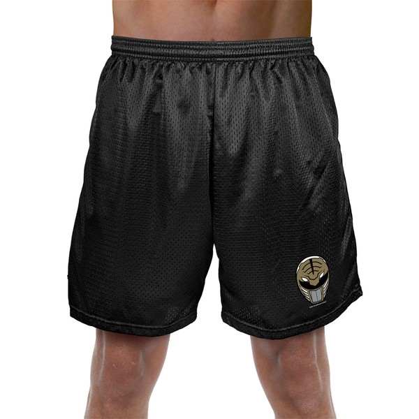 Popfunk Power Rangers White Ranger Helmet Mens Lined Mesh Shorts,