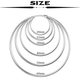 MILACOLATO Non Pierced Hoop Earrings For Women Clip On Hoop Earrings Silver Gold Rose Gold Spring Hoop Earrings Set Small To Big Hoop Fake Earrings Jewellery 20-60cm 6S