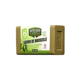 Maître Savon de Marseille | Jabón Orgánico de Oliva en Barra Hipoalergenico, Hecho en Marsella 100% de Aceites Vegetales Puros, Sin Parabenos 5 piezas de 100g