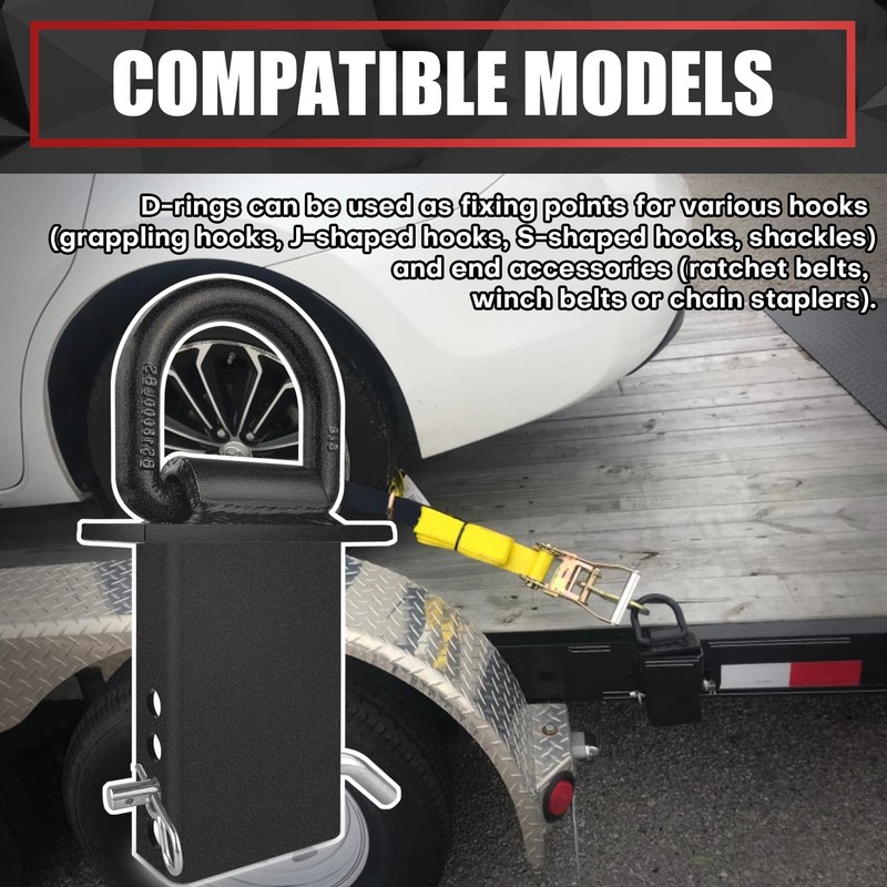 VIAGL 2Pcs 18000lbs Heavy Duty Removable D Ring Stake Pocket