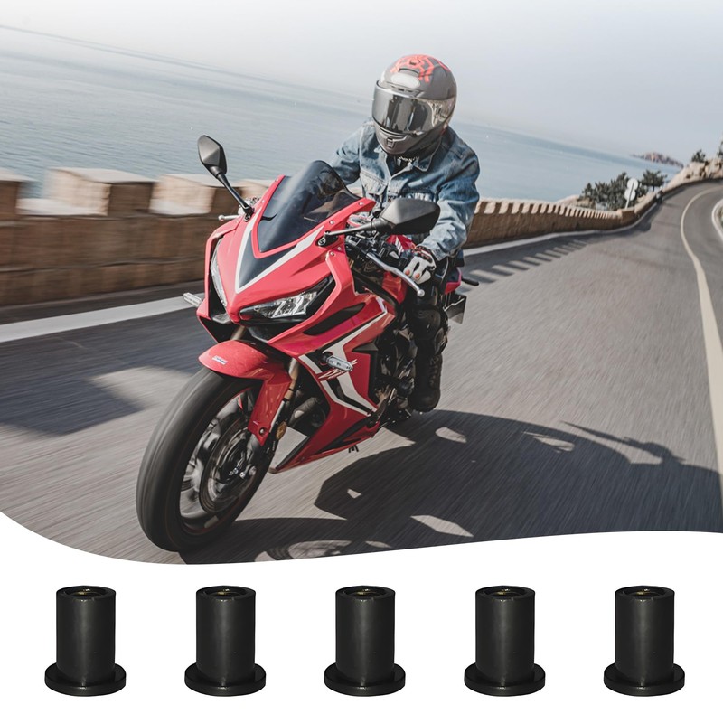 25 Pcs M5 Rubber Well Nuts, Black Rubber Well Nuts