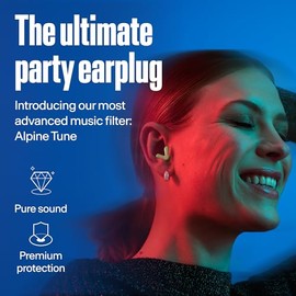 Alpine Tune Tapones para los oídos, tapones auditivos para conciertos para reducción de ruido, calidad de música de alta fidelidad, protección auditiv