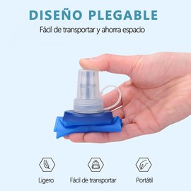 Set de 2 Botella Soft Flask para Correr 250ml, Botellas de Agua Deportivas Plegables con Válvula Antifugas, sin BPA, Paquete de Hidratación para Ciclismo, Senderismo, Escalada, Gimnasio, Acampar