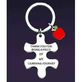 Unbranded Stainless Steel Keychain With Words Being A Piece Teacher's Gift Key Holder