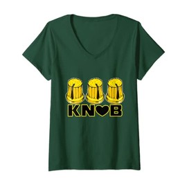 Womens Iove the knob,Producer DJ Mixer + Hardware Music Equip V-Neck T-Shirt