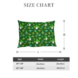 Acptolen Gnomes Clover Pillow Cover Green Leaf St Patrick's.Day Pillowcase Pillow Shams Cushion Case 20x26 inch Standard Queen Size