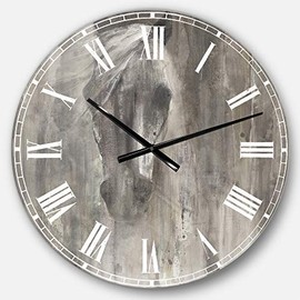Designart Farmhouse Horse Wall Art Design Farmhouse Circle Wall Decorative Clock - Home Decorations for Home, Living Room, Bedroom, Office Decoration Round Metal Wall Clock