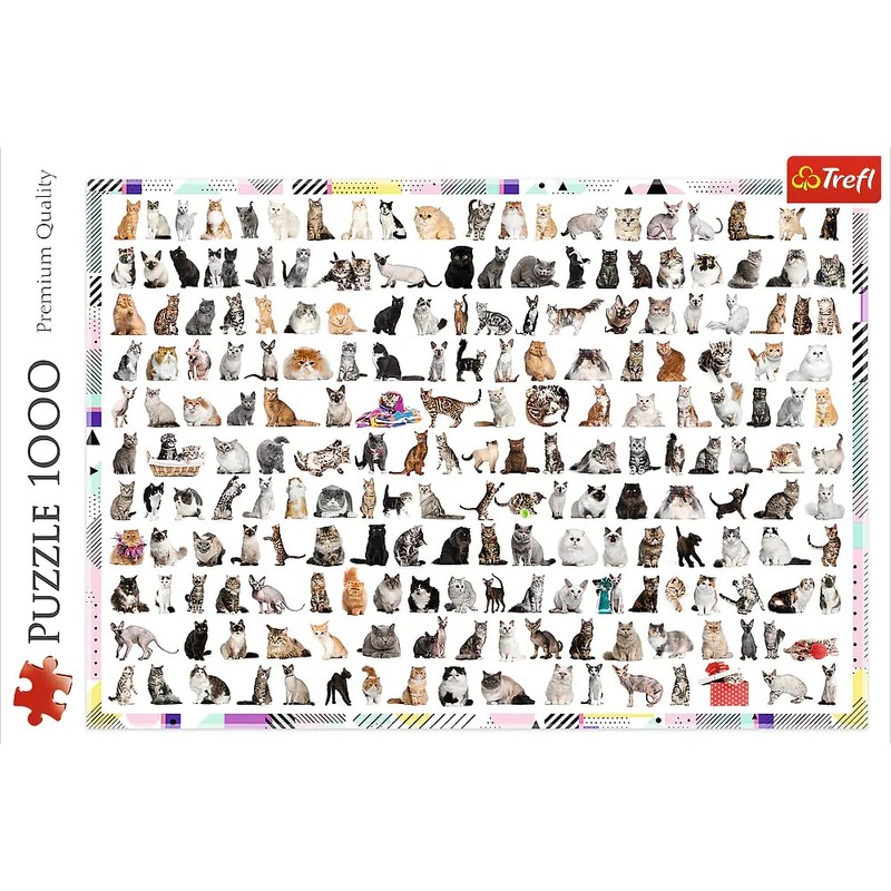 Trefl Red 1000 Piece Puzzle - 208 Cats