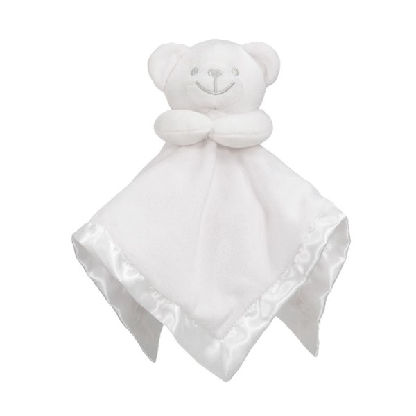 Soft Touch Baby Boys Girls Teddy Bear Cuddly Comforter Blanket Soft Toy Baby Shower Comforters BC21 (White)