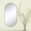 TEHOME Brushed Gold Oval Bathroom Mirror 20x40'' Pill Shaped Oblong