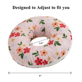 SFBSFL 9'' Ear Piercing Pillow,Donut Pillows,O-Shaped Pillow With An Ear Hole For Side Sleepers For Side Sleepers,Relieve Ear Pain