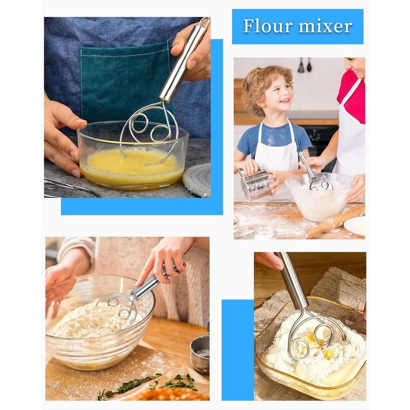 BNREOZA Pack of 2 Flour Tenderizer, Dough Mixer, Pasta Beater,