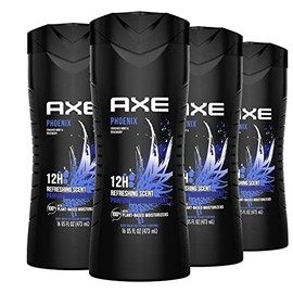AXE AXE Body Wash Phoenix 12h Refreshing Scent Crushed Mint & Rosemary 4 count Men's Body Wash with 100% Plant-Based Moisturizers 16 oz