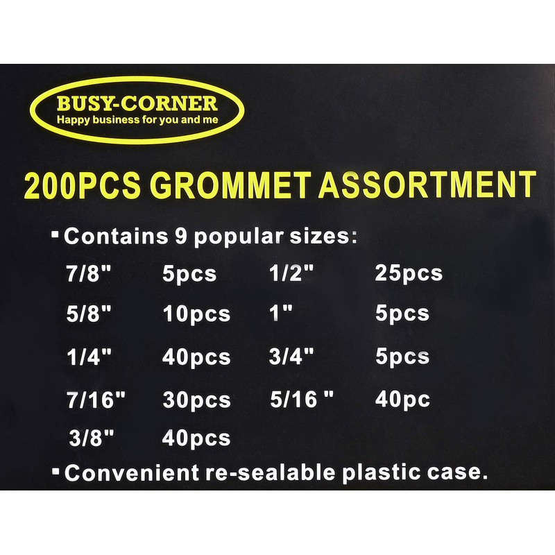 BUSY-CORNER 200 Pieces Hollow Rubber Grommet Firewall Hole Plug Assortment
