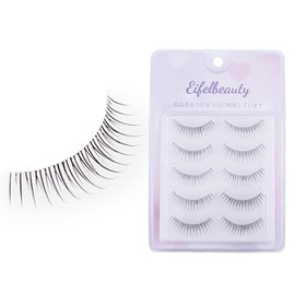 False eyelashes, Korean false eyelashes, natural, transparent stems, handmade and 5 pairs in one set, partial false eyelashes, popular