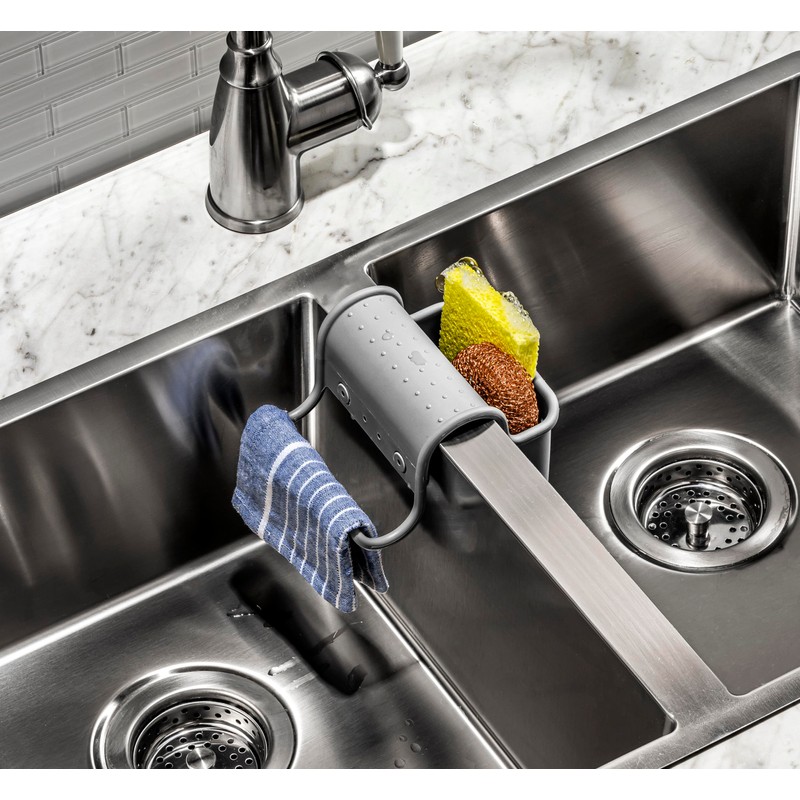 Madesmart Over-The-Sink Towel and Sponge Saddle with Ventilation Holes, Dish