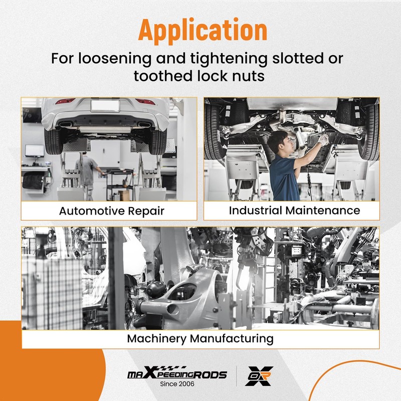 maXpeedingrods 13pcs Grooved Locknut Socket Set 1/2" dr. Internal Teeth