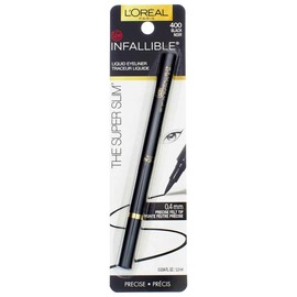 L'Oreal Paris Infallible The Super Slim Liquid Eyeliner, Black [400] 0.034 oz (Pack of 3)