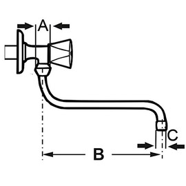 Cornat TEC351002 Auslauf S-Form 200 mm, chrom