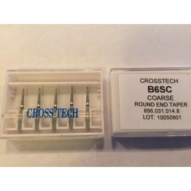 Crosstech High Speed Diamond Dental Bur Round End Taper B6SNC 856-014 Coarse 5pk