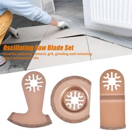 3Pcs Oscillating Saw Blades, Multifunctional Carbide Saw Blades, Oscillating Tool Blade for Grout Removal, Polishing and Grinding