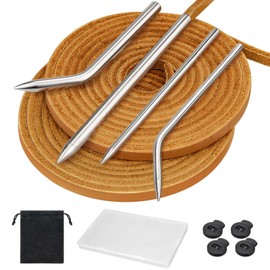 Mellbree Baseball Glove Repair Lace Kit, Leather Mitt Lace Kit with 2 Durable Laces and 4 Lacing Needles, Come with Portable Storage Box and Needle Bag