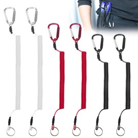 Lechengjia 6 Pcs Safety Retractable Fishing, Spiral Retractable Coil, lanyard kayak fishing accessories, Fishing Lanyard, Coiled Lanyard Heavy Duty for Fishing, Climbing, Boating, Pliers Tool