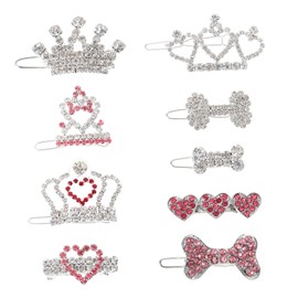 WOONEKY Dog Hair Cliers 9pcs Pet Hair Clips Safe Material for Daily and Event Use